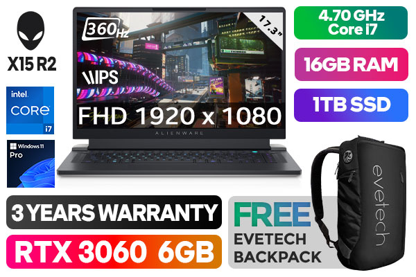 Alienware x15 R2 Core i7 RTX 3060 Gaming Laptop With 1TB SSD | Evetech
