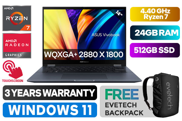 ASUS Vivobook S 14 Flip Ryzen 7 Touchscreen Laptop | 24GB RAM for