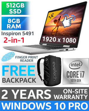 Dell Inspiron 14 5491 10th Gen i7 2-in-1 Ultrabook With 512GB SSD