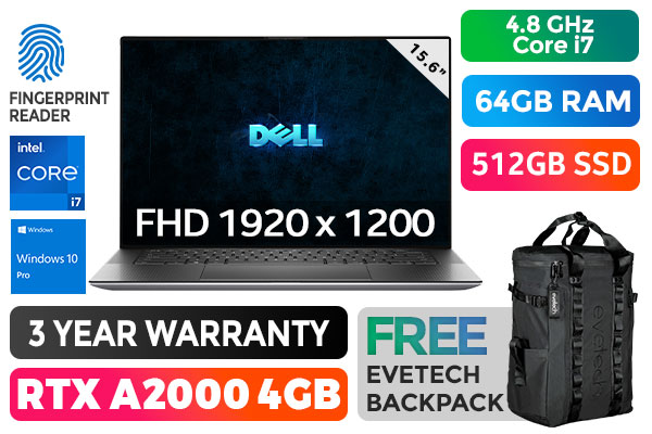 DELL Precision 5560 RTX A2000 Workstation Laptop With 64GB RAM