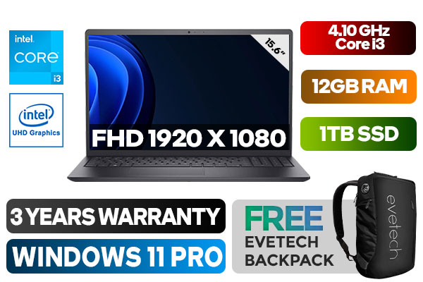 Dell Vostro 15 3510 - 11th Gen Core i3 Laptop with 12GB RAM & 1TB SSD ...