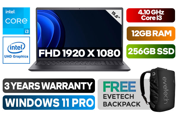 Dell Vostro 3520 - 11th Gen Core i3 Laptop with 12GB RAM