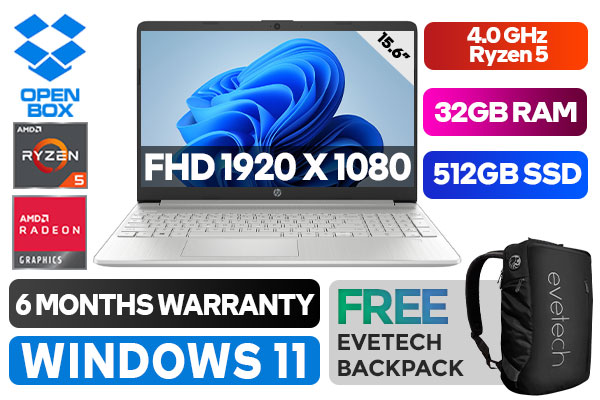 HP 15s-eq2016 Ryzen 5 Laptop 6X7P4EA With 32GB RAM | Evetech