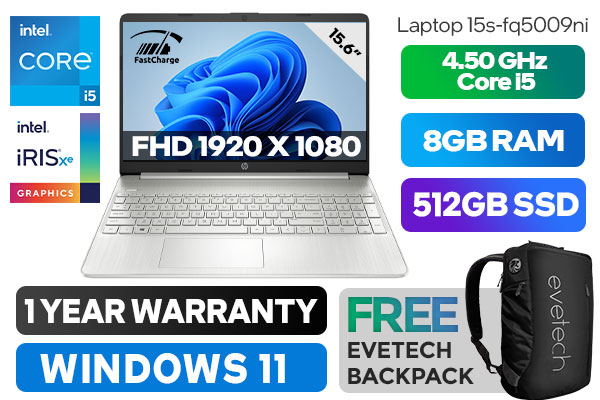 HP 15s-fq5009ni 12th Gen Core i5 Laptop | Evetech