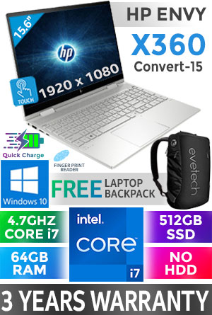 HP ENVY x360 Convert Core i7 Touchscreen Laptop With 64GB RAM