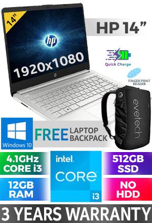 HP Laptop 14s-dq2005ni 11th Gen Core i3 Laptop With 12GB RAM | Evetech
