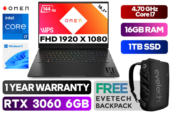 HP OMEN 16 Gaming Laptop | 12th Gen Core i7 | RTX 3060 | 1TB SSD