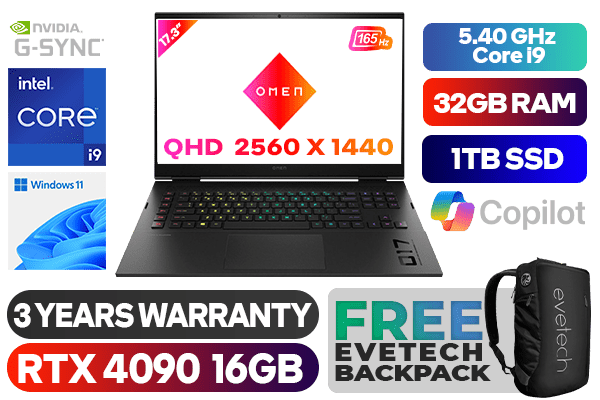 HP OMEN 17 Gaming Laptop - Intel Core i9 & RTX 4090 Power | Evetech