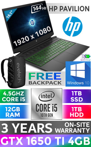 HP Pavilion Core i5 Laptop 2C7H6EA With 12GB RAM & 1TB SSD | Evetech