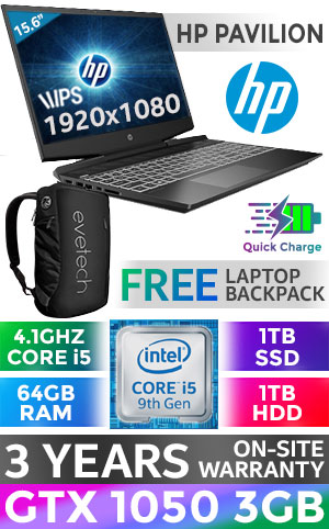 HP Pavilion Gaming 15 Core i5 GTX 1050 Laptop With 1TB SSD And