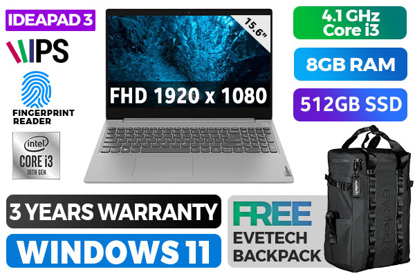 Lenovo IdeaPad 3 15IML05 Core i3 Laptop 81WB010KSA With 512GB SSD