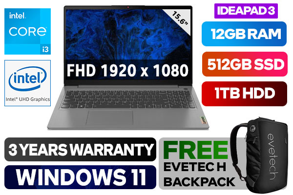 Lenovo IdeaPad 3 15ITL6 Core i3 Laptop With 12GB RAM & 512GB SSD
