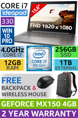 Lenovo Ideapad 330 8th Gen Core i7 Laptop With 256GB SSD And 12GB