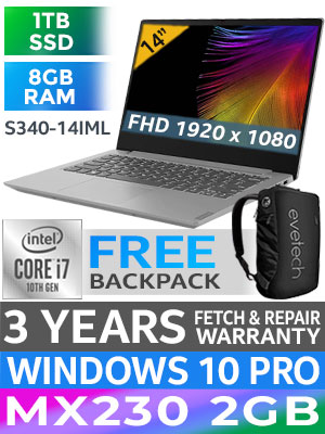 Lenovo ideapad S340-14IML Core i7 Laptop With 128GB SSD | Evetech