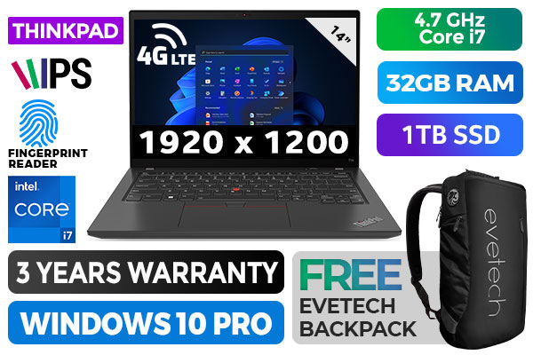 Lenovo ThinkPad T14 Core i7 Laptop 21AH00AQZA With 32GB RAM & 1TB