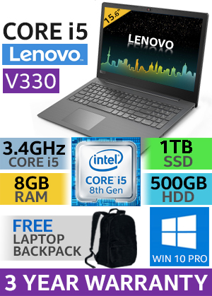 Lenovo V330 8th Gen Core i5 Laptop With 1TB SSD And 8GB RAM | Evetech