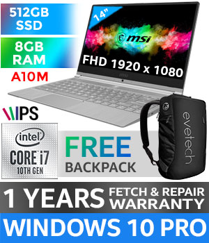 MSI Modern 14 A10M Core i7 Professional Laptop | Evetech