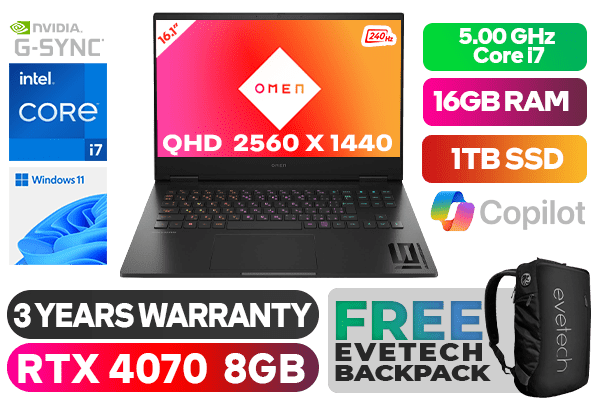 OMEN by HP 16 Gaming Laptop - 13th Gen Intel i7 & RTX 4070 | High