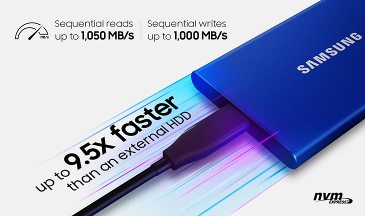 Samsung T7 1TB Portable SSD - Blue - Best Deal - South Africa