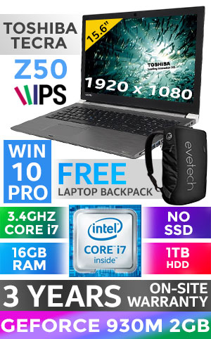 Toshiba Tecra Z50-C-16 Core i7 Laptop With 16GB RAM | Evetech