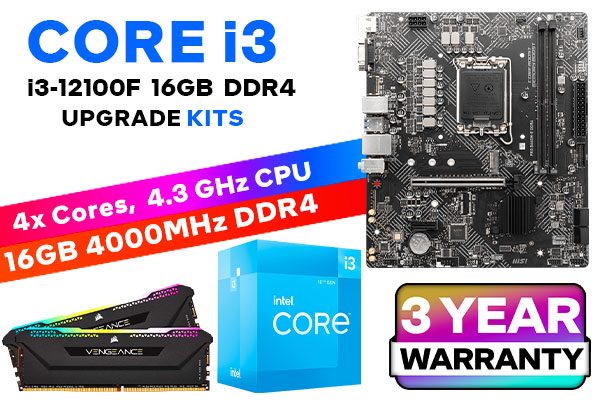 Core i3 12100F PRO B660M-E D4 16GB RGB 4000MHz Upgrade Kit